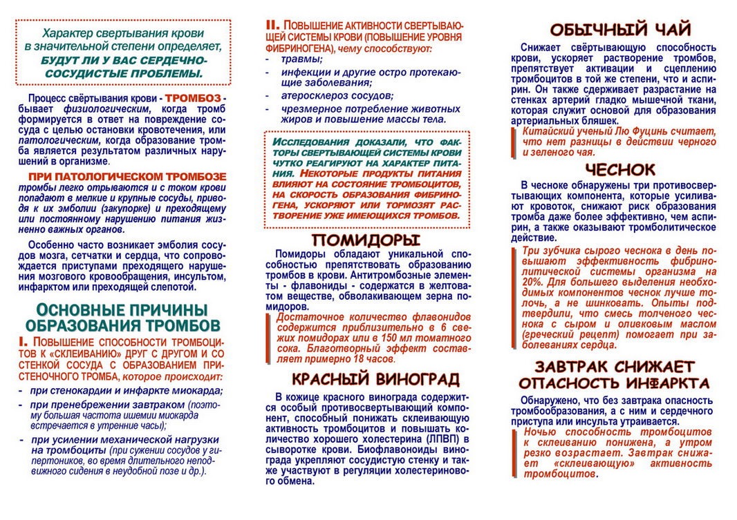 Пища против тромбов 22